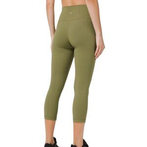Lululemon Wunder Train High-Rise Crop 21" Activewear Leggings Bronze Green 10